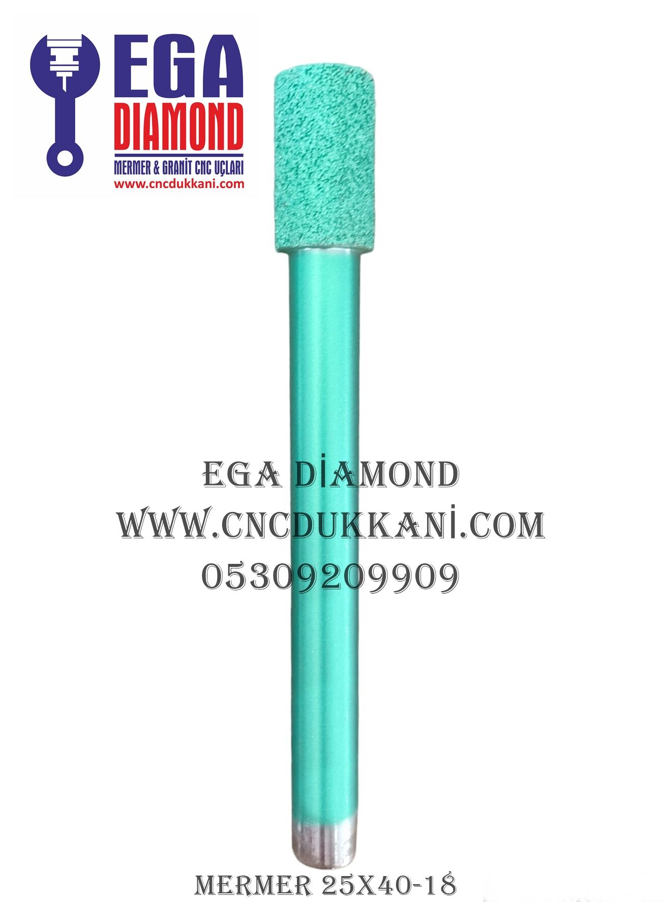 25X40  DÜZ MERMER CNC UCU SAP 18 ( YEŞİL SERİ )