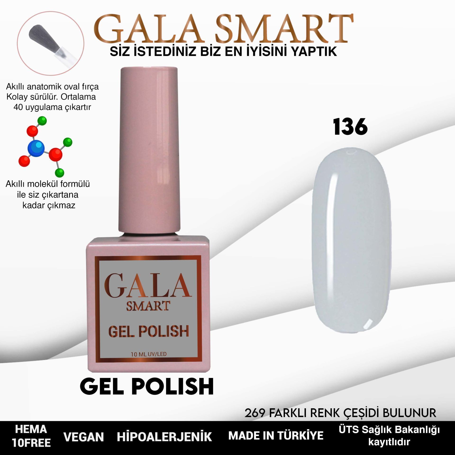 GALA SMART CLASSİC KALICI OJE 10 mle NO:136