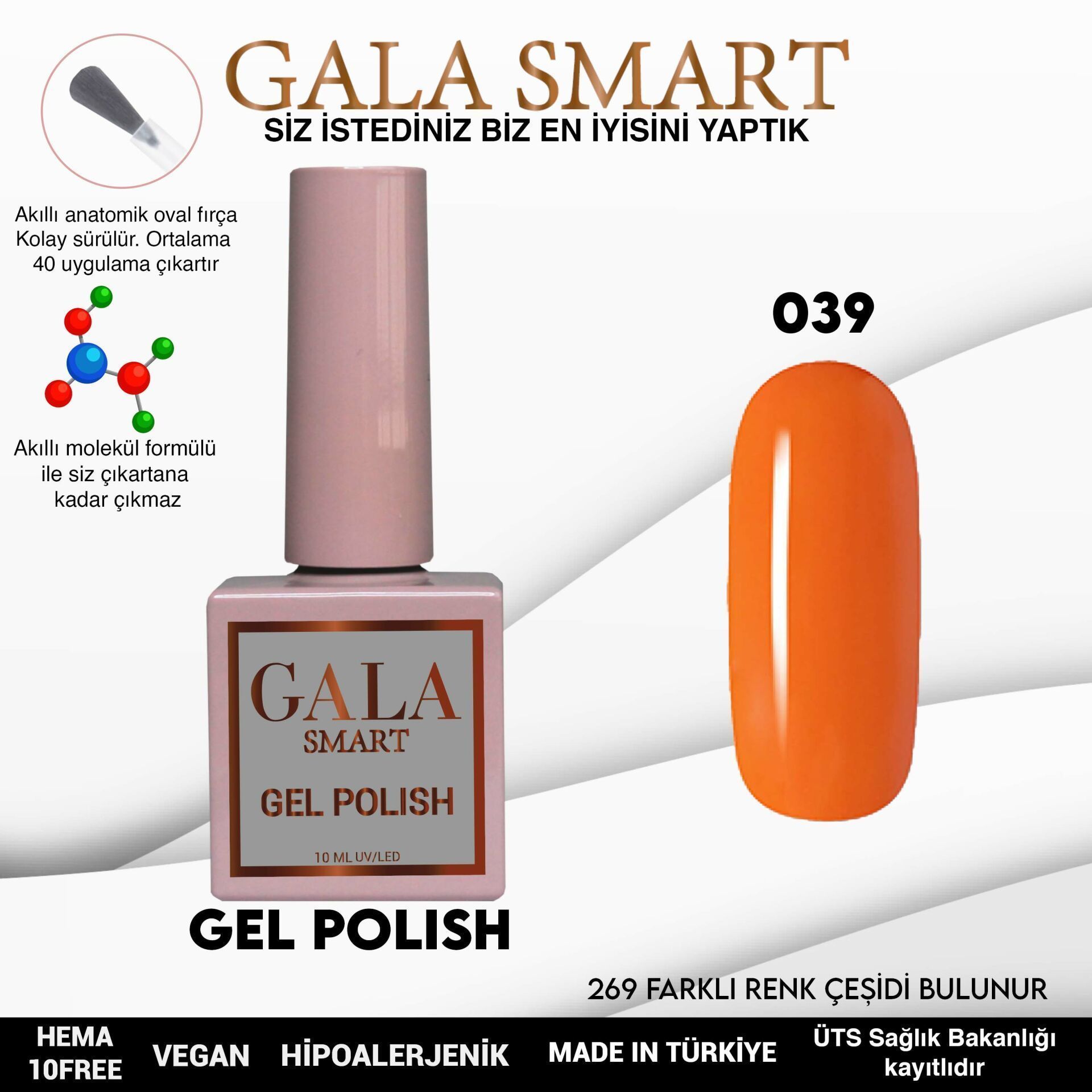 GALA SMART CLASSİC KALICI OJE 10 mle NO:039