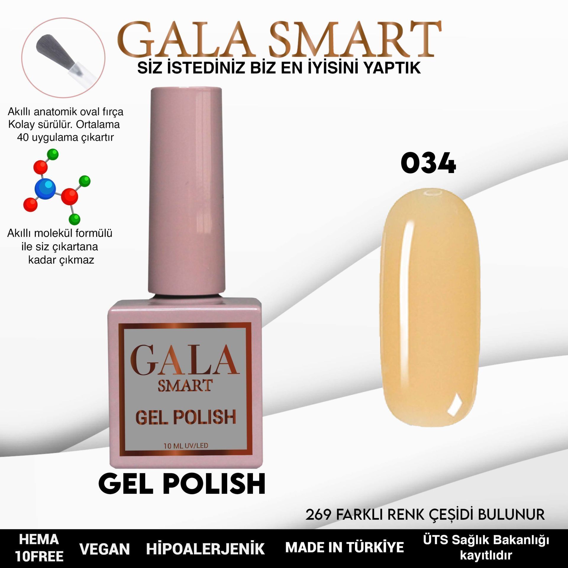 GALA SMART CLASSİC KALICI OJE 10 mle NO:034