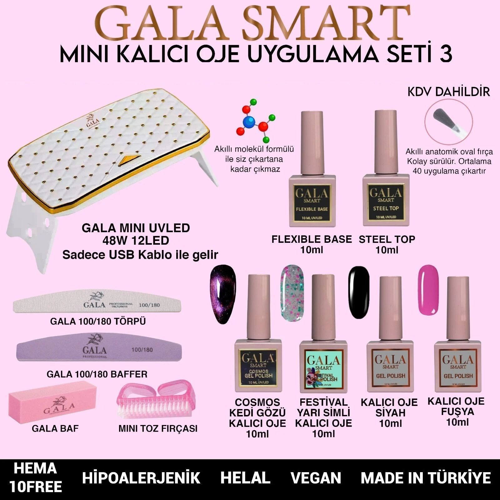 GALA SMART MİNİ KALICI OJE SET 3