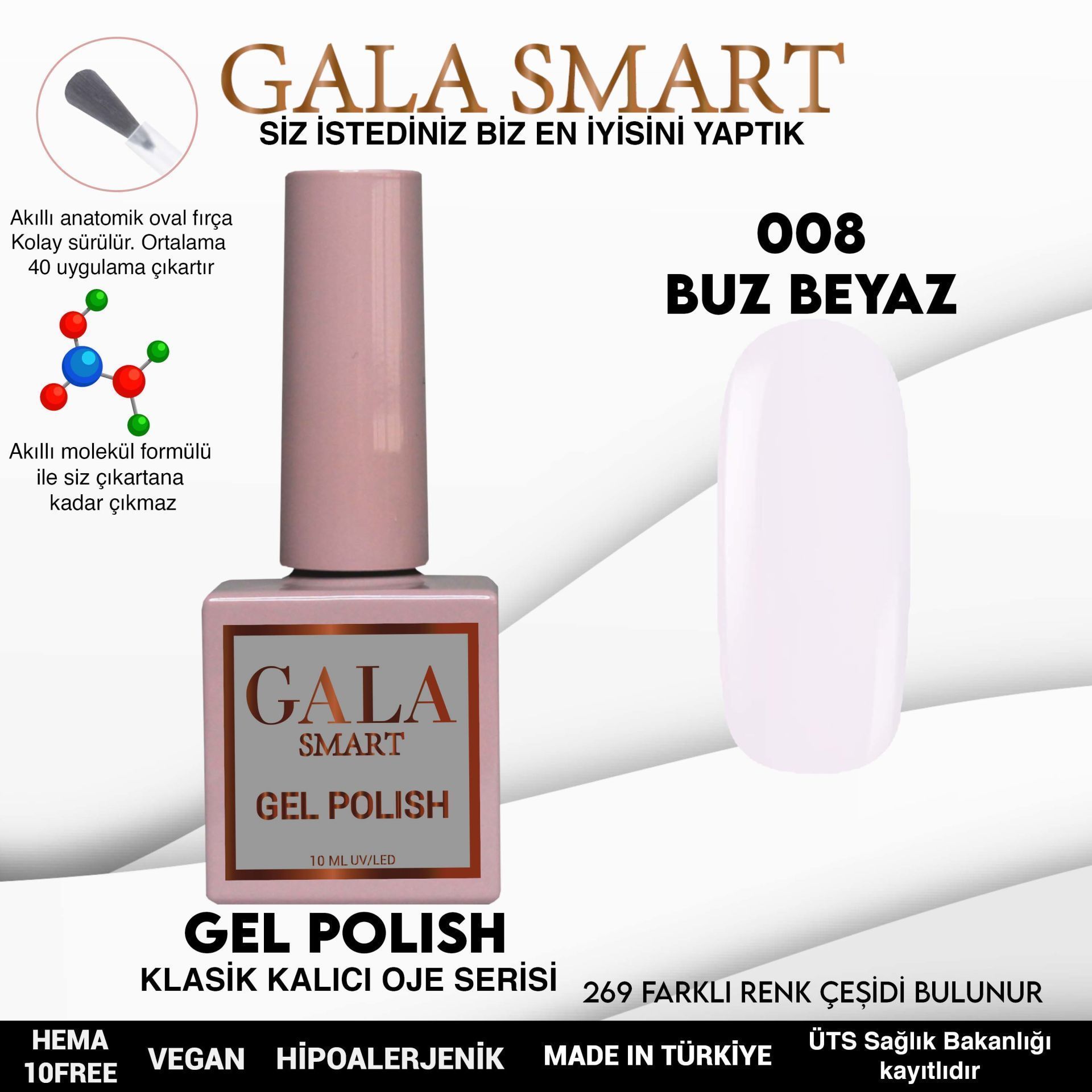 GALA SMART CLASSİC KALICI OJE 10 mle NO:008