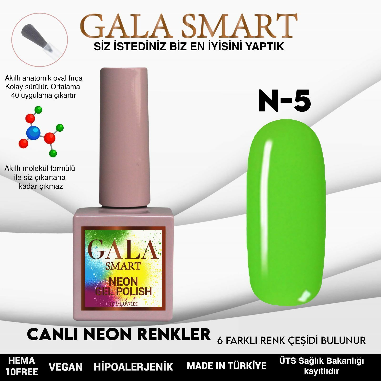 GALA SMART NEON KALICI OJE 10 ml N5