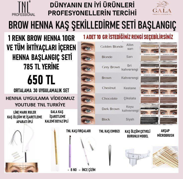 HENNA KAŞ ŞEKİLLENDİRME SETİ BAŞLANGIÇ