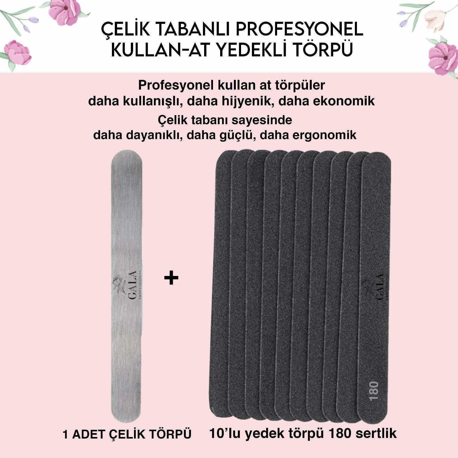 DÜZ ÇELİK TABAN + 10 LU YEDEK (180 SERTLİK)