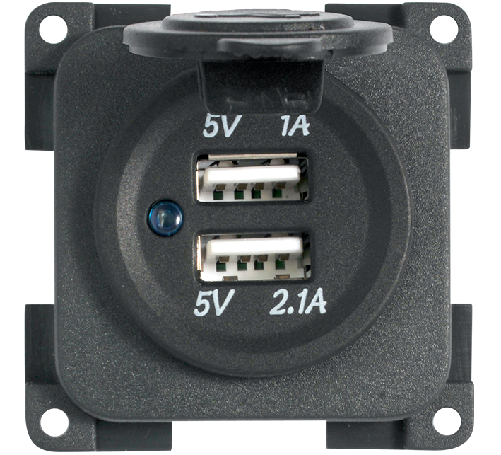 CBE Çift Girişli Kapaklı USB Şarj Soketi MP2USB/G
