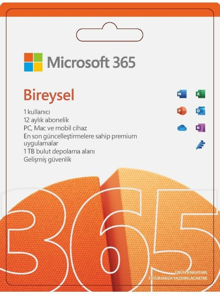 MS OFFICE 365 BİREYSEL 32/64BIT TRK 1YIL QQ2-01770