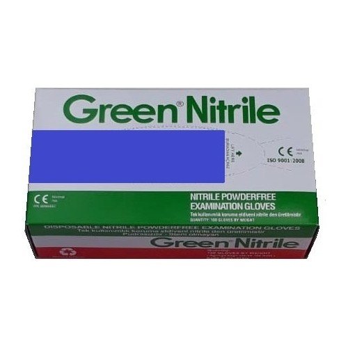 Green Nitril Mavi Pudrasız Eldiveni L
