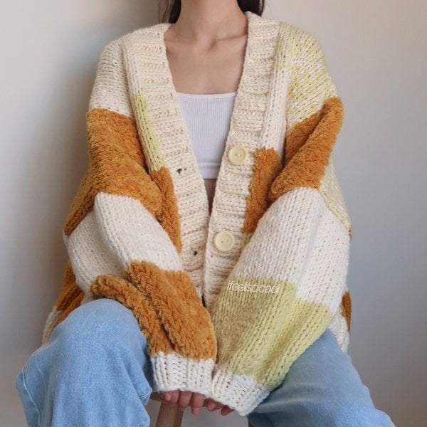 Honey Bubble Patchwork Cardigan