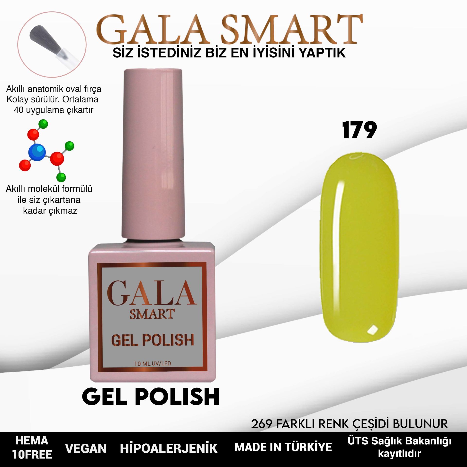 No:179 Gala Smart Classic Seri Kalıcı Oje 10 ml