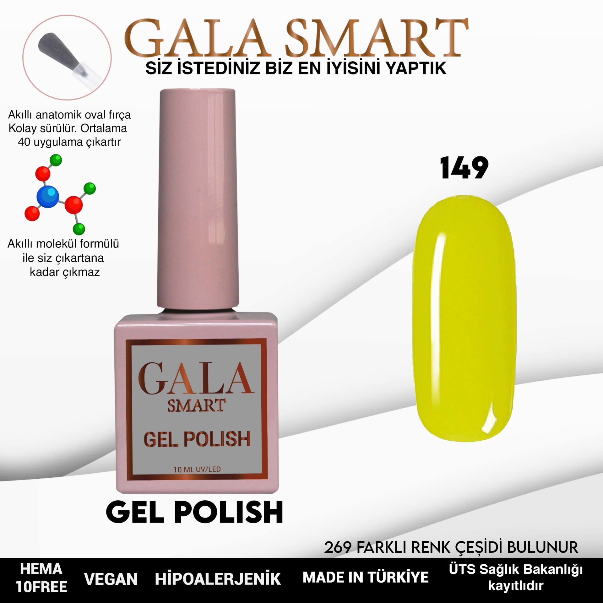 No: 149 Gala Smart Classic Seri Kalıcı Oje 10 ml