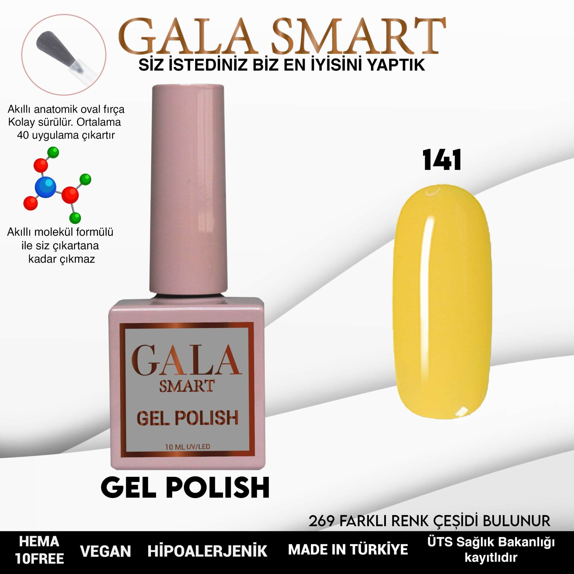 No: 141 Gala Smart Classic Seri Kalıcı Oje 10 ml