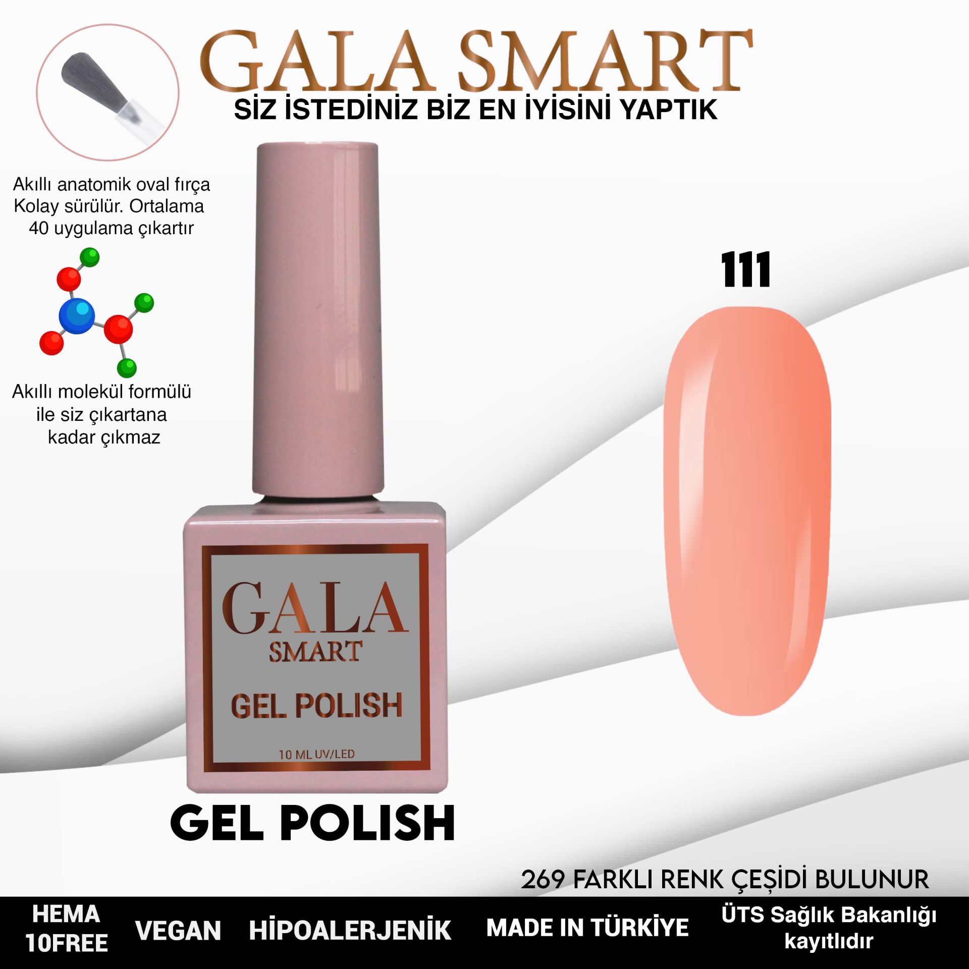 No: 111 Gala Smart Classic Seri Kalıcı Oje 10 ml