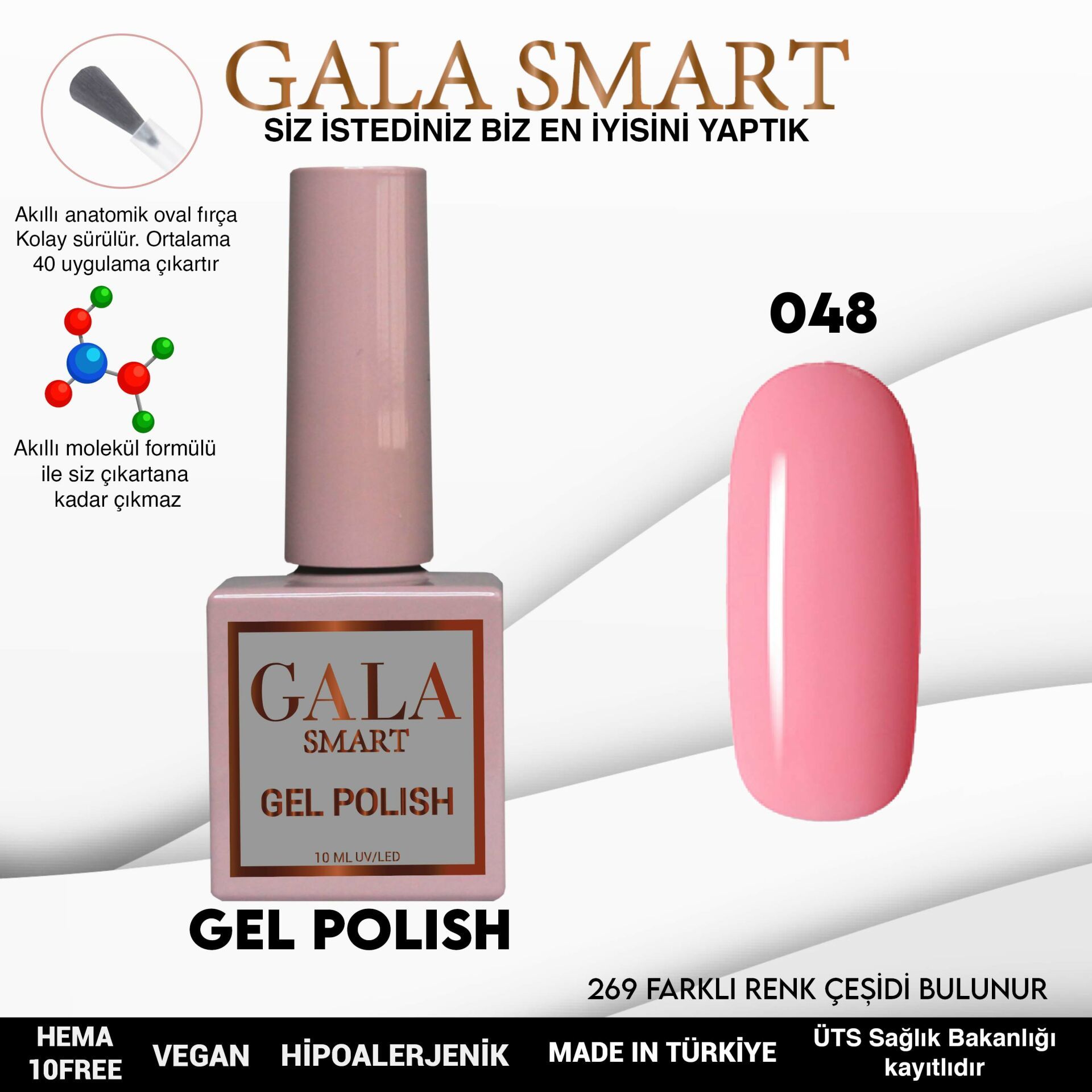 No: 048 Gala Smart Classic Seri Kalıcı Oje 10 ml