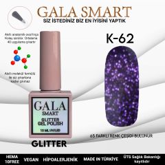 K62 Gala Smart Glitter Kalıcı Oje 10 ml