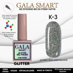 K03 Gala Smart Glitter Kalıcı Oje 10 ml