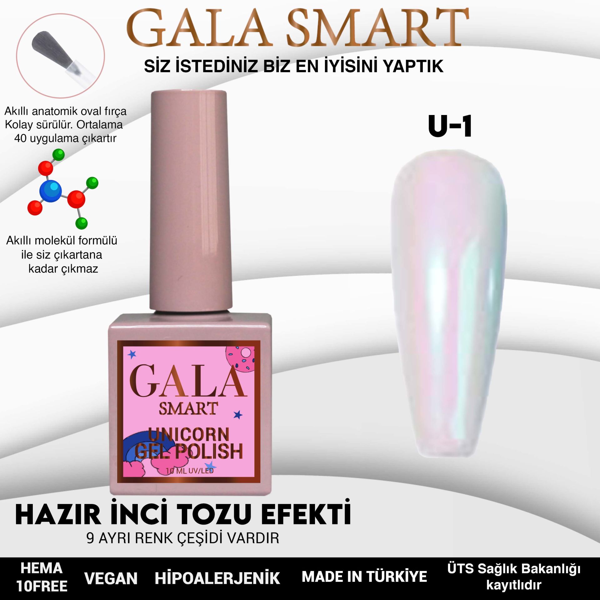 U1 Gala Smart Unicorn Kalıcı Oje 10 ml