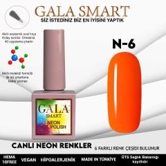 N6 Açık Turuncu Neon Kalıcı Oje 10 ml Gala Smart
