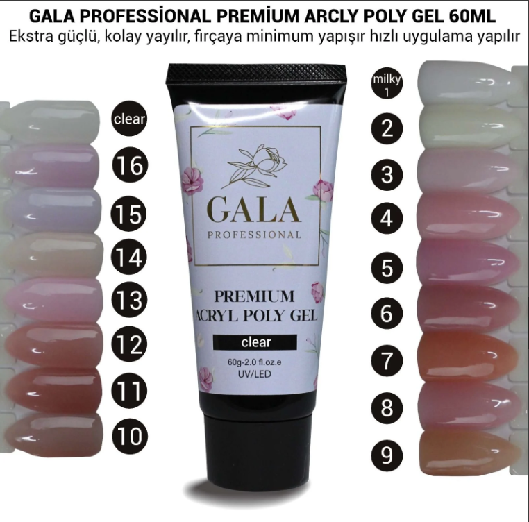 No: 12 Arcly Akril Poly Jel 60 ml Gala Premium