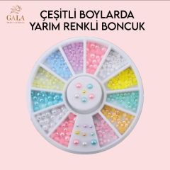 ÇEŞİTLİ BOYLARDA YARIM RENKLİ BONCUK