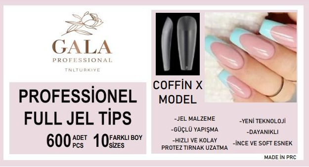 Tnl Professional Tnl Exxtra Gala Full Jel Tips 600 Lü Paket - Coffin X Model 10 Farklı Boy TNLEXXTRAJELTIPS