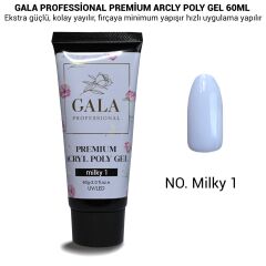 No: 01 Rakı Beyazı Milky Arcly Akril Poly Jel 60 ml Gala Premium
