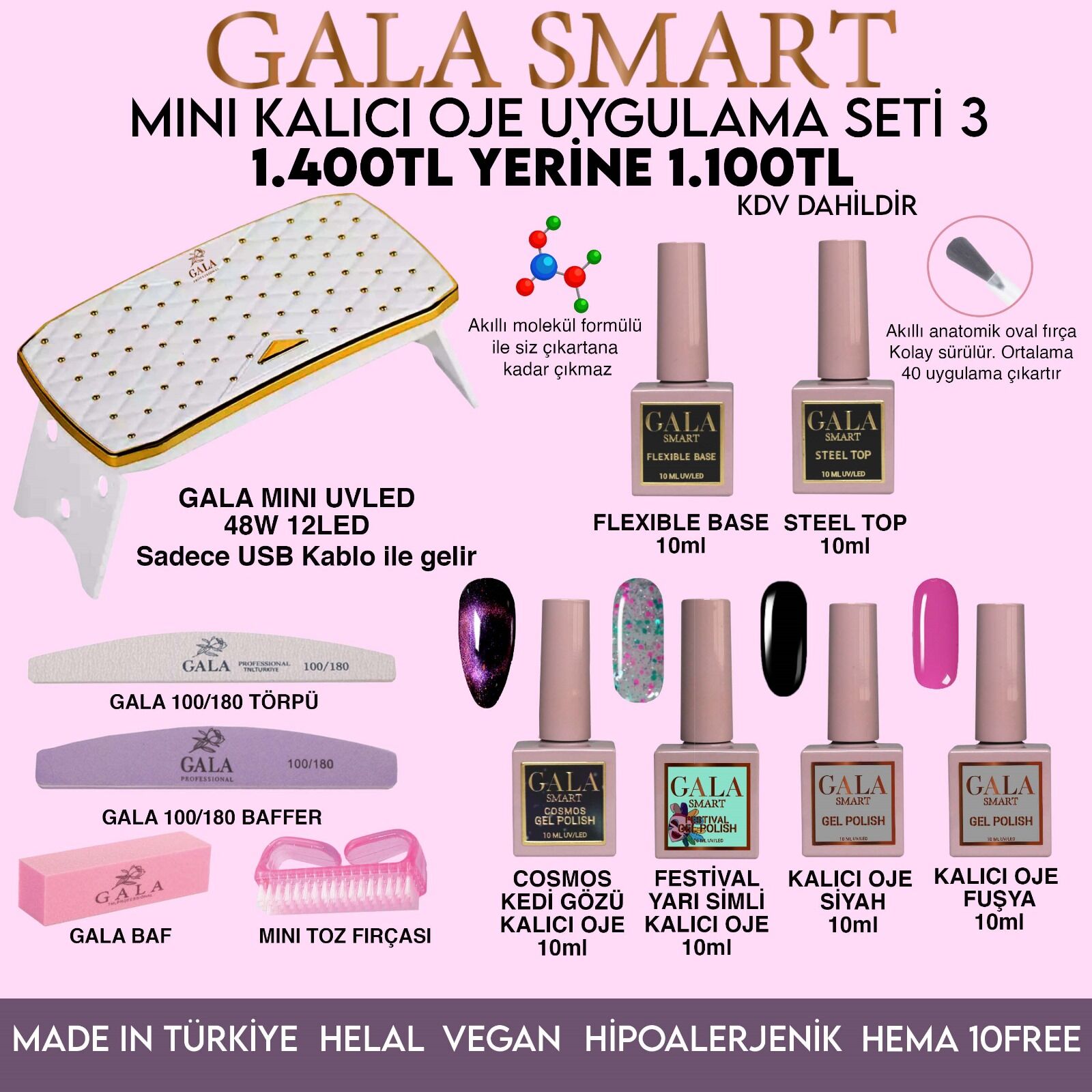 GALA SMART MİNİ KALICI OJE UYGULAMA SETİ 3