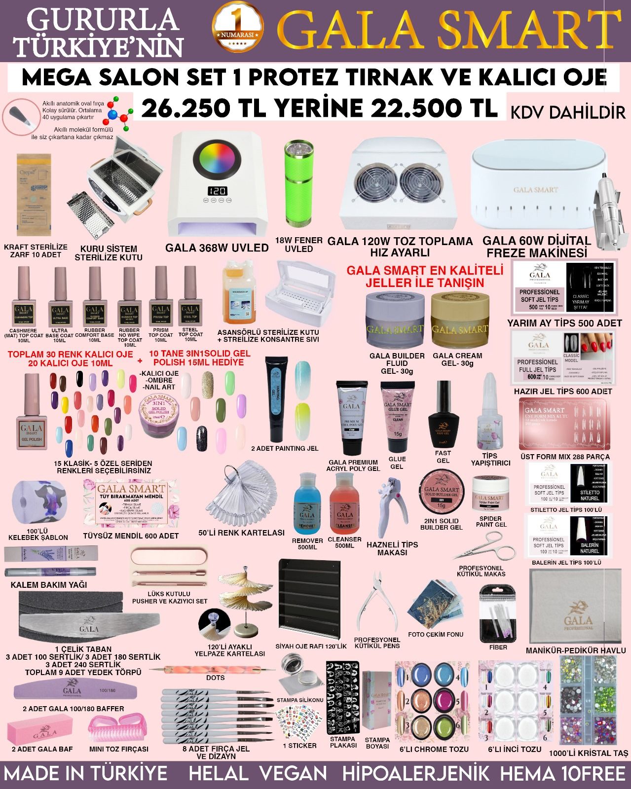 GALA SMART MEGA SALON SET 1 GALA 60W TÖRPÜ MAKİNELİ