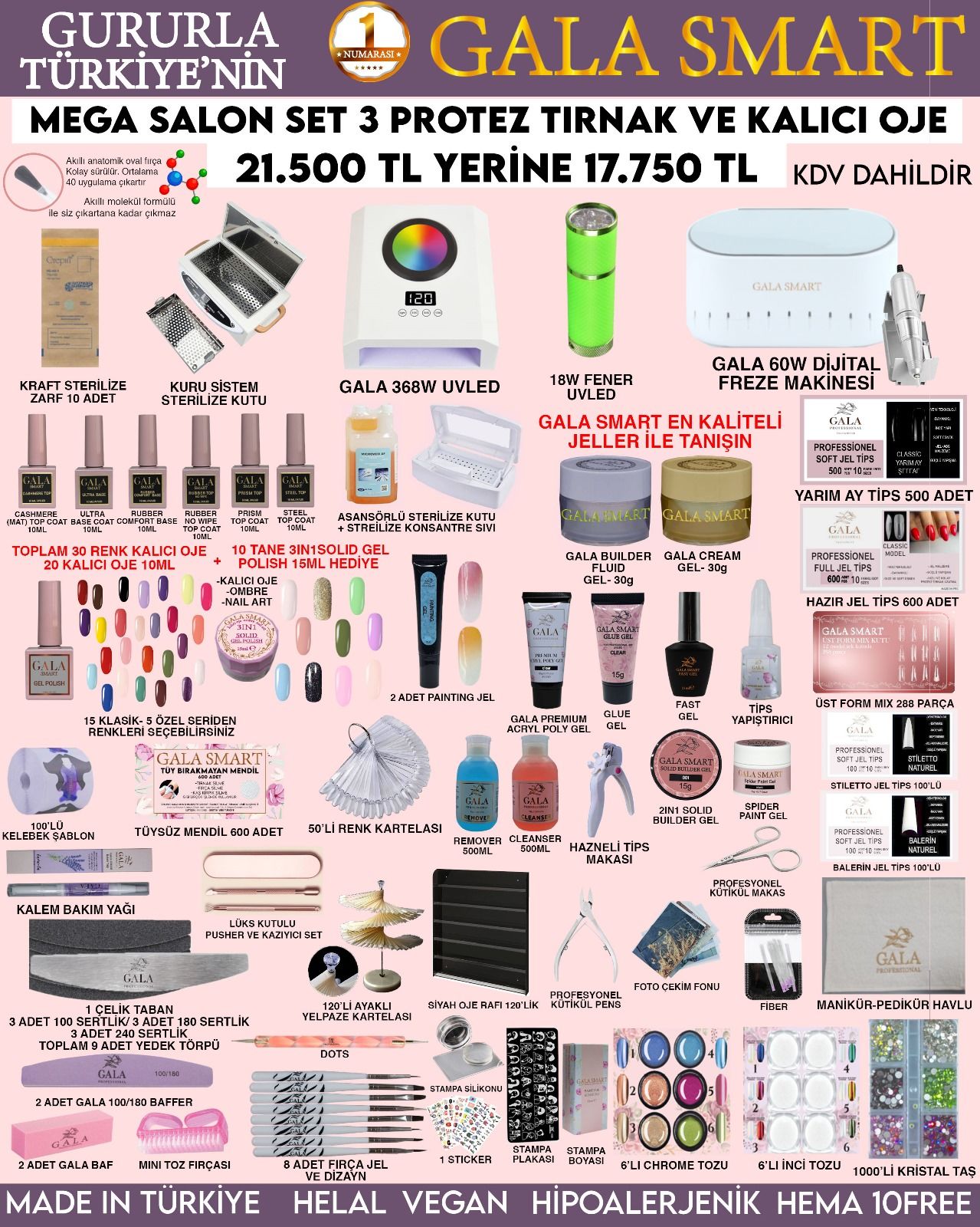 GALA SMART MEGA SALON SET 3 GALA 60W TÖRPÜ MAKİNELİ