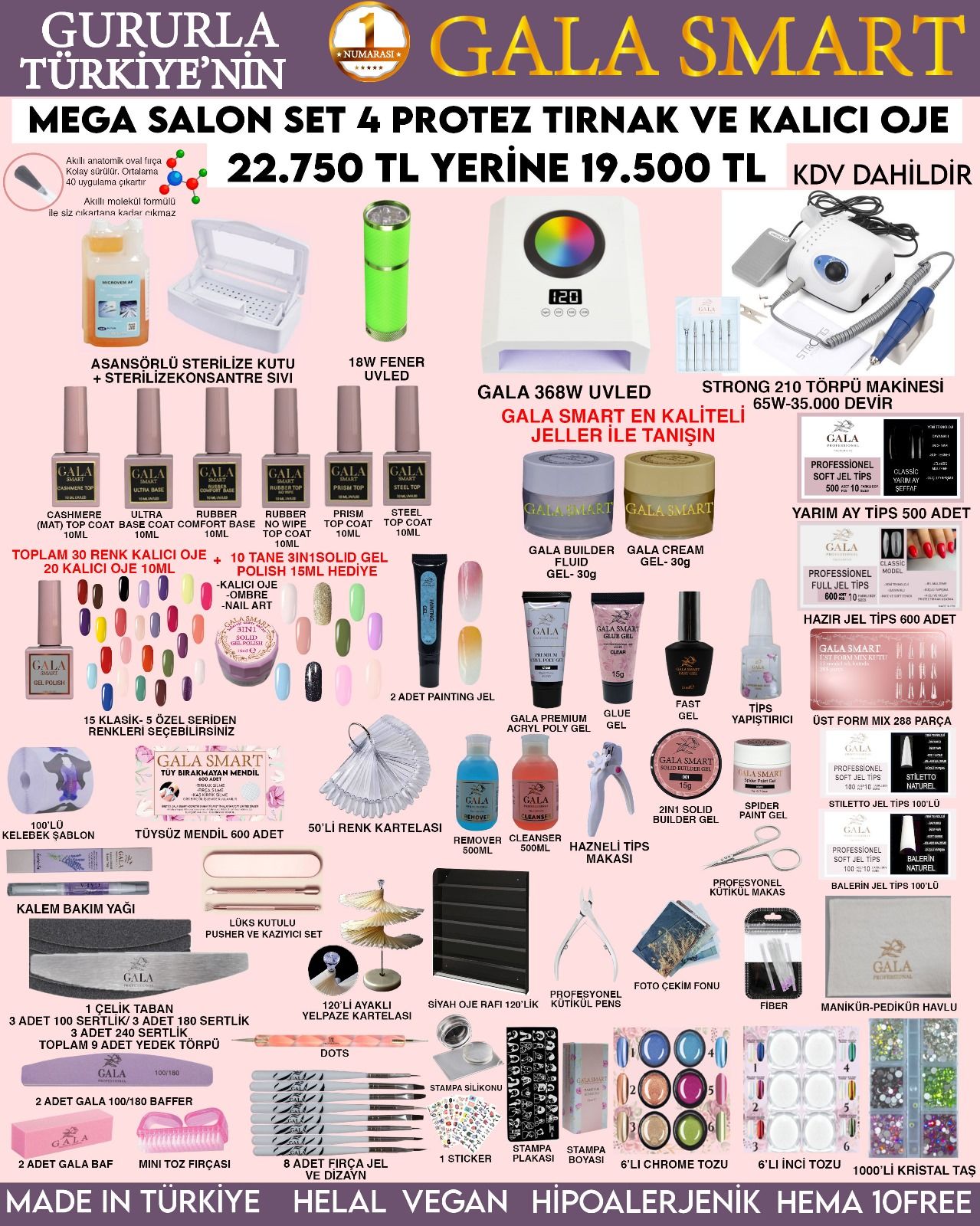 GALA SMART MEGA SALON SET 4 STRONG 210 TÖRPÜ MAKİNELİ