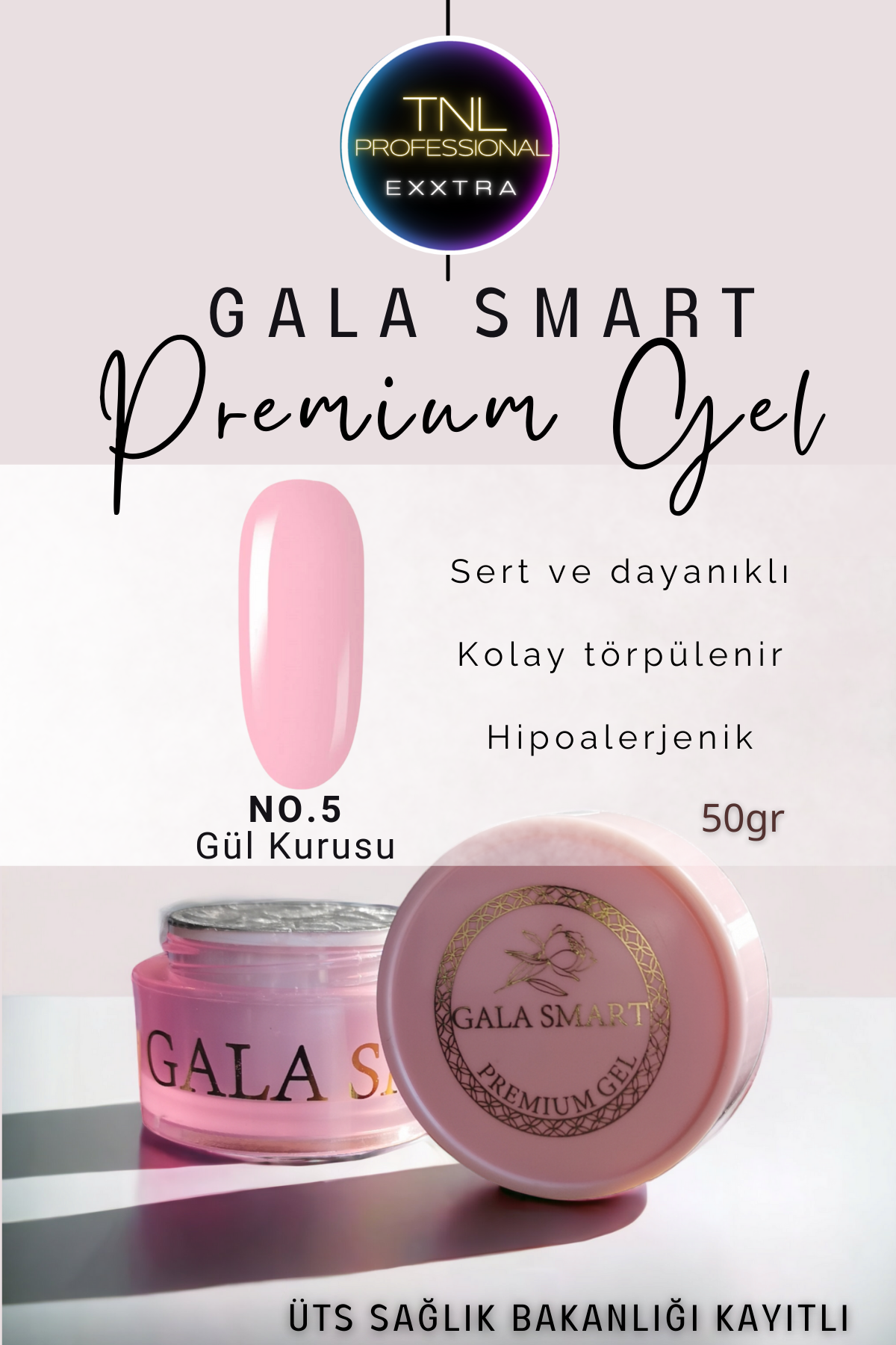 Gala Smart Protez Tırnak Jeli No: 05 Gül Kurusu Orta Akışkan Kıvam 50 Gr Jel Tırnak Güçlendirme