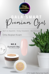 Gala Smart Protez Tırnak Jeli No:08 Dumanlı Bej Orta Akışkan Kıvam 15 Gr Jel Tırnak Güçlendirme