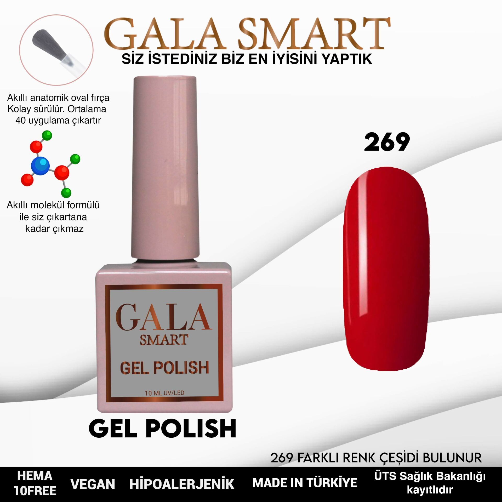 No: 269 Gala Smart Classic Seri Kalıcı Oje 10 ml