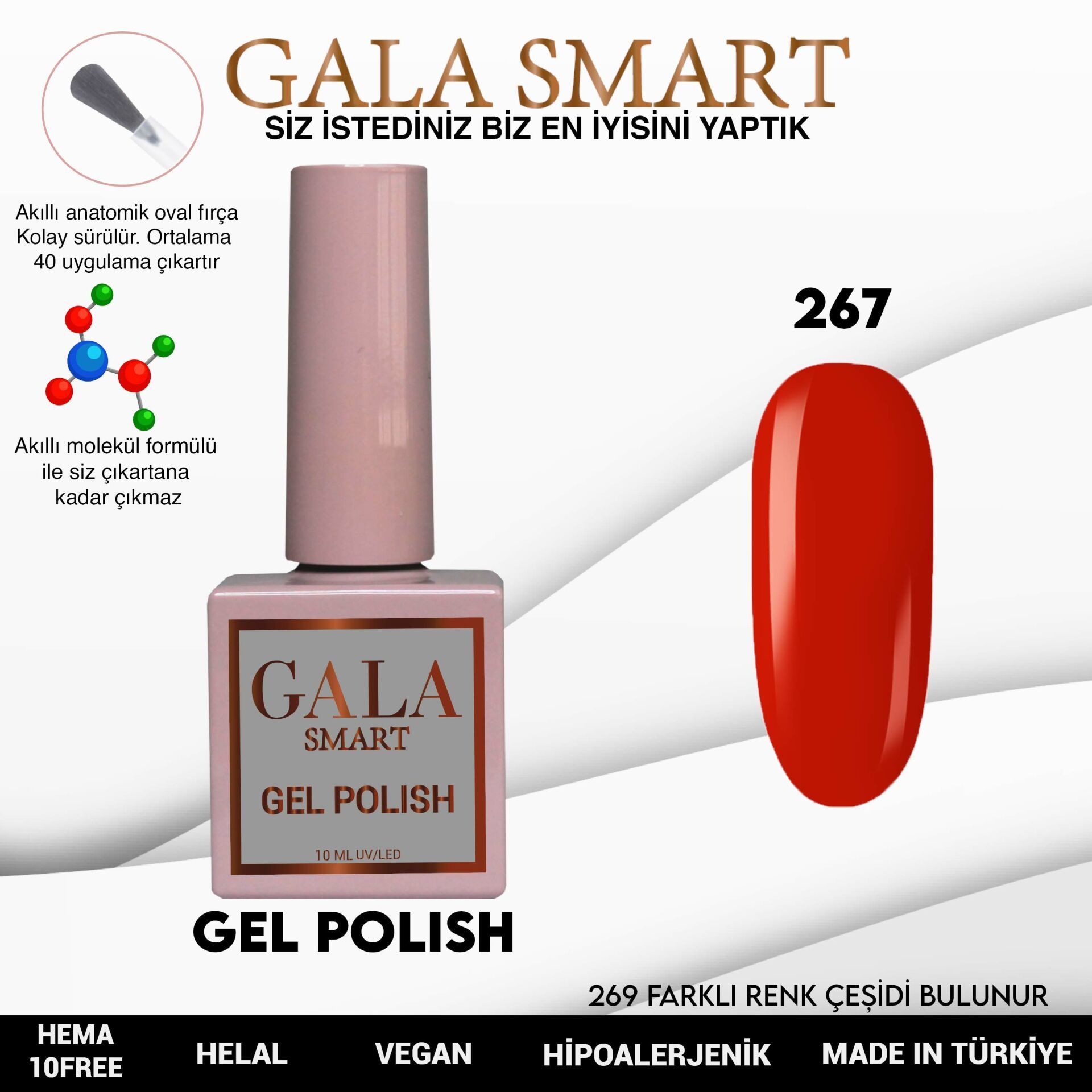 No: 267 Gala Smart Classic Seri Kalıcı Oje 10 ml
