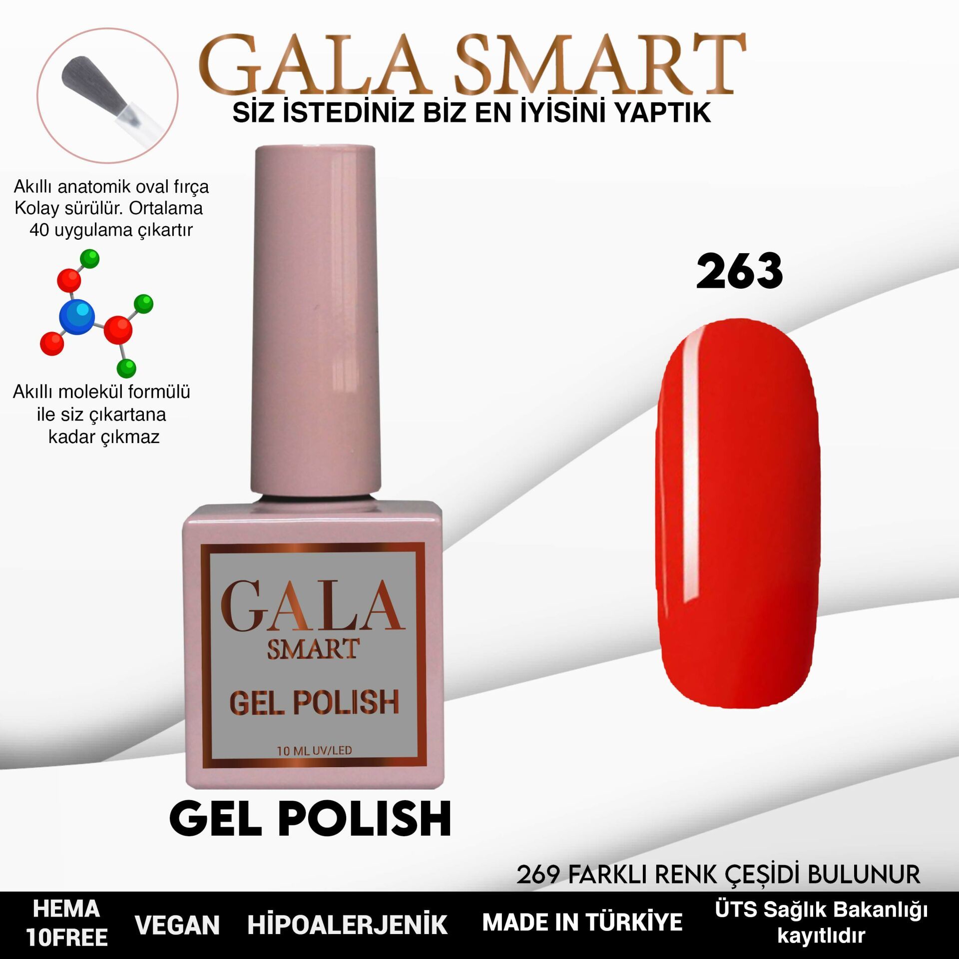 NO: 263 Gala Smart Classic Seri Kalıcı Oje 10 ml