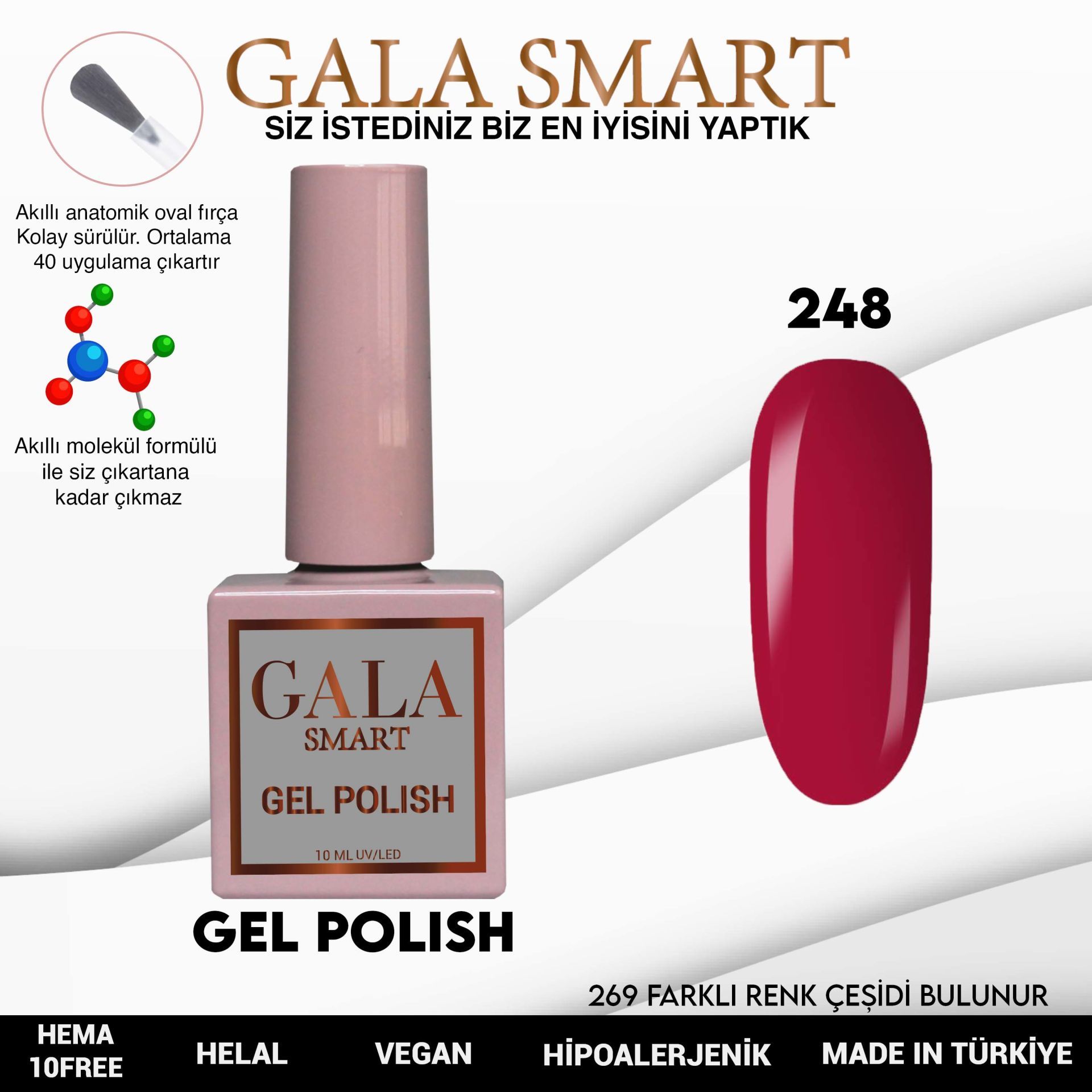 No: 248 Gala Smart Classic Seri Kalıcı Oje 10 ml