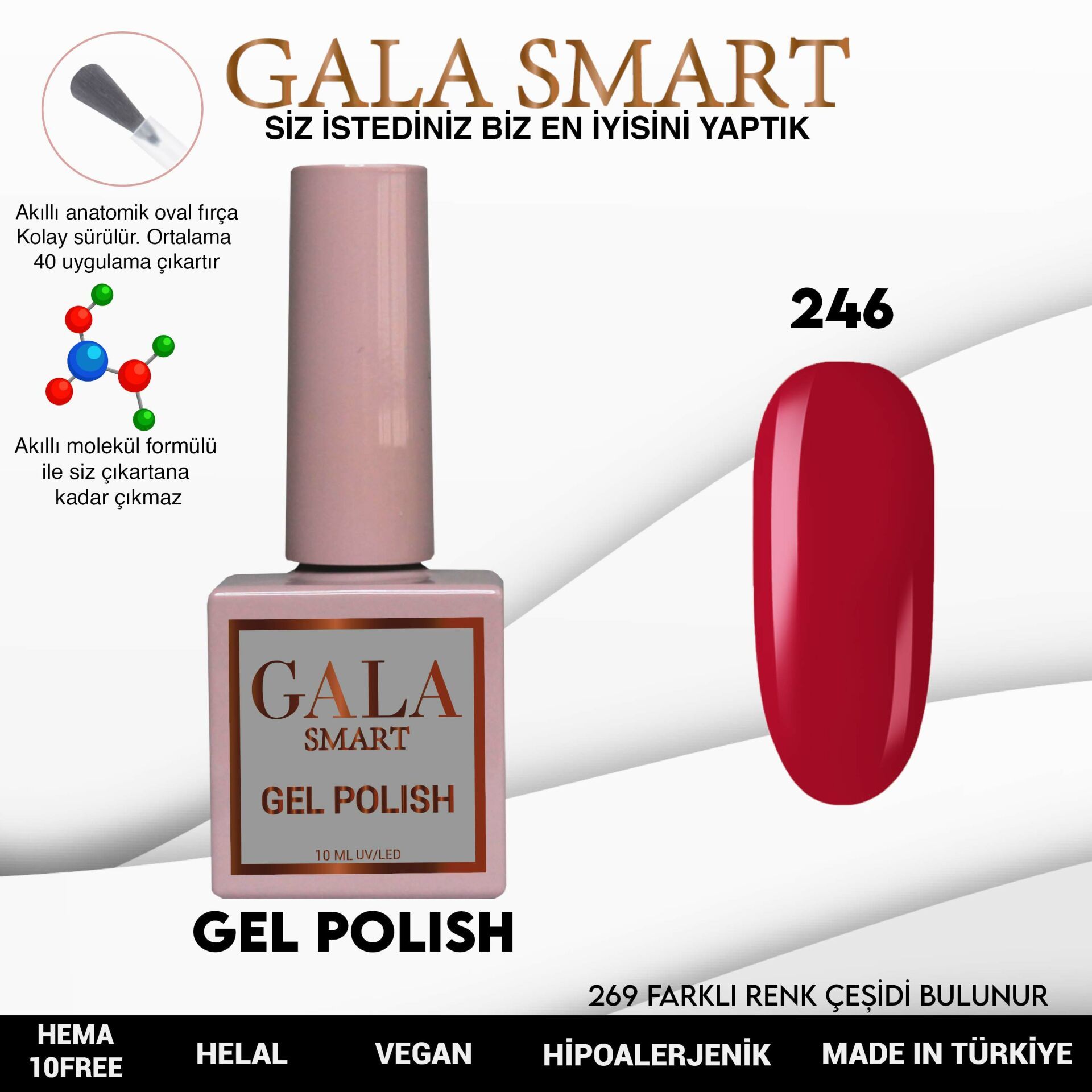 No: 246 Gala Smart Classic Seri Kalıcı Oje 10 ml