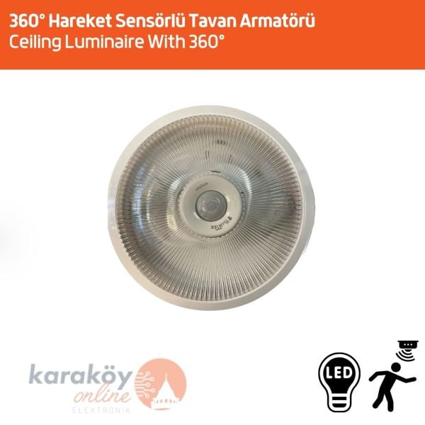 Hareket Sensörlü Tavan LED Armatürü 360°