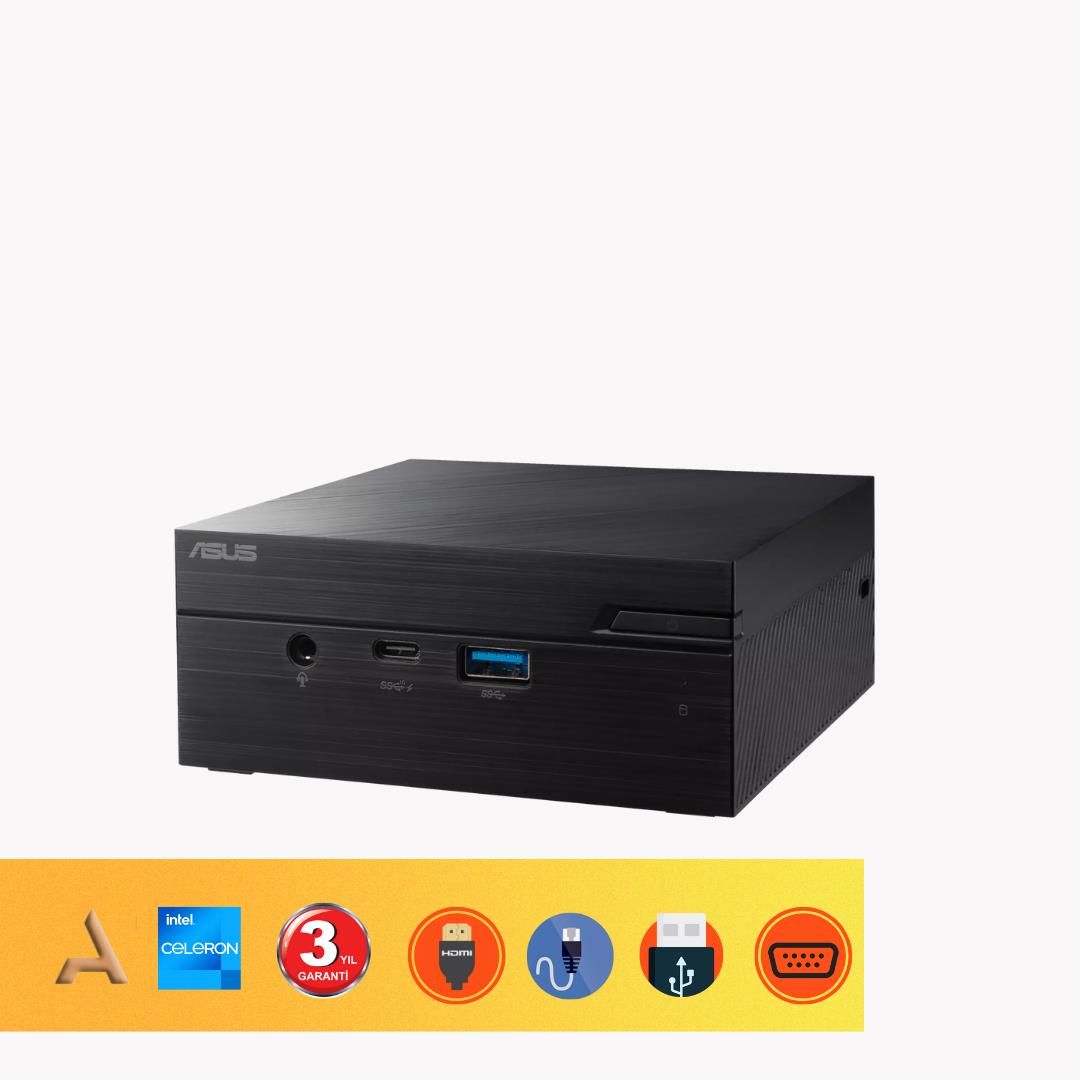 Asus Celeron Dc N4500 8GB 256 SSD + 500 GB HDD  O/B - HDMI - Com Port Mini Pc Fdos PN41-BBC029MC070