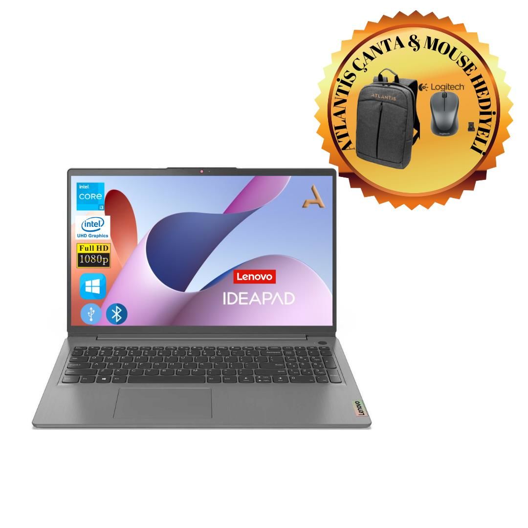 Lenovo Ideapad 3 İntel core i3-1215U 8GB 512GB  M.2 SSD 82RK00X8TXATL26  15.6'' W11H Notebook + Çanta+ Mouse