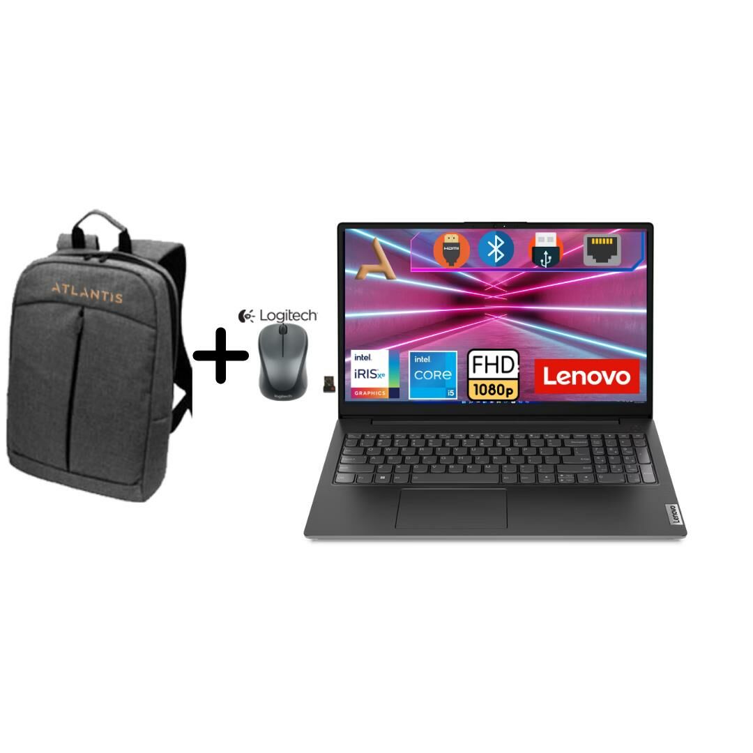 Lenovo V15 G3 I5-1235U 8GB 256GB SSD+500GB HDD FDos 15.6'' FHD Notebook 82TT00A5TX0376+Mouse+Çanta