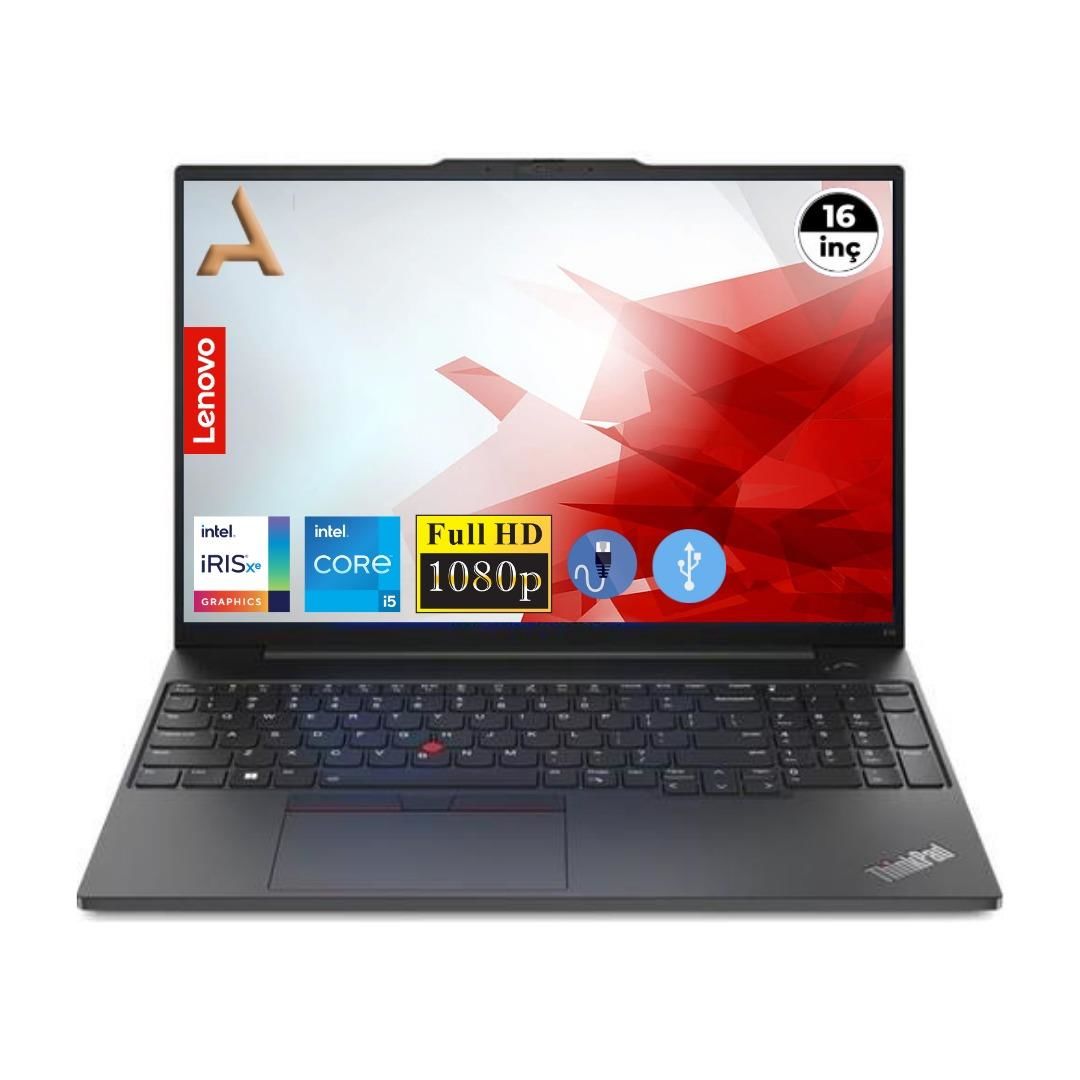 Lenovo ThinkPad E16 Gen1 İ5-1335U 21JN0005TX Atl9 24GB 256GB M.2 SSD  16'' Fdos FHD Dizüstü Bilgisayar