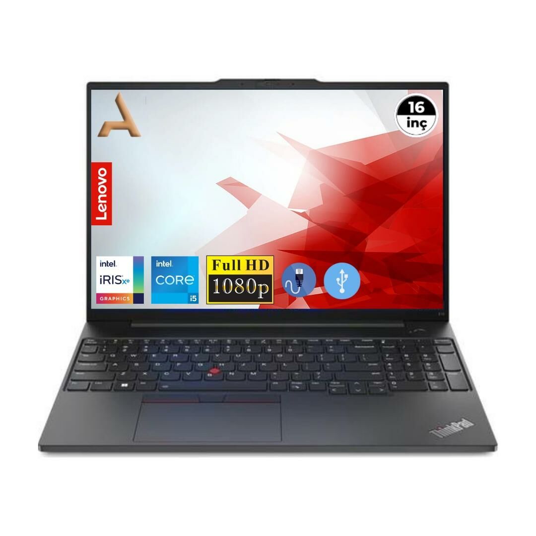 Lenovo ThinkPad E16 Gen1 İ5-1335U 21JN0005TX Atl22 24GB 512GB M.2 SSD  16'' W11Pro  Dizüstü Bilgisayar