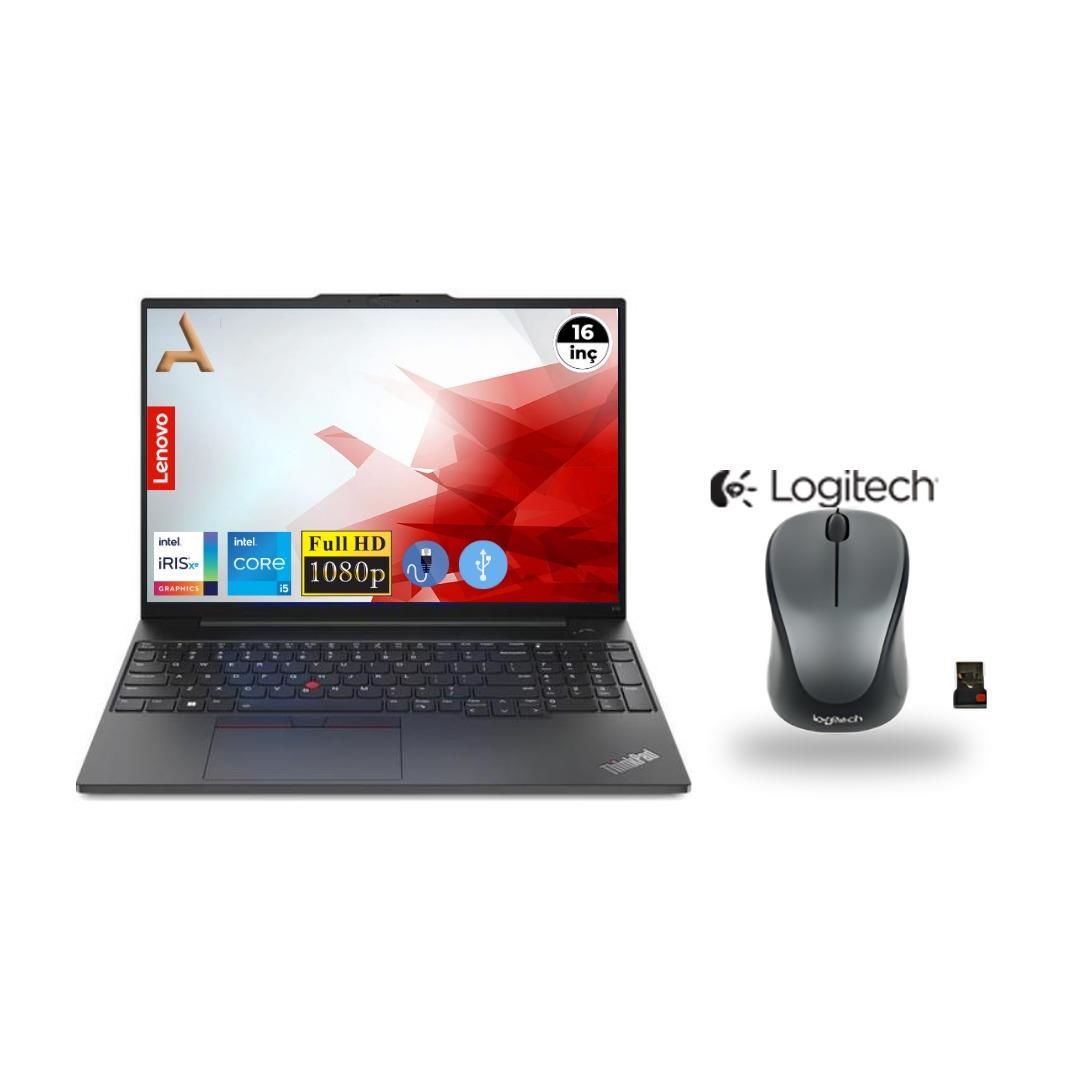 Lenovo ThinkPad E16 Gen1 İ5-1335U 21JN0005TX Atl26 8GB 1TB M.2 SSSD  16'' W11Pro  Dizüstü Bilgisayar+Mouse