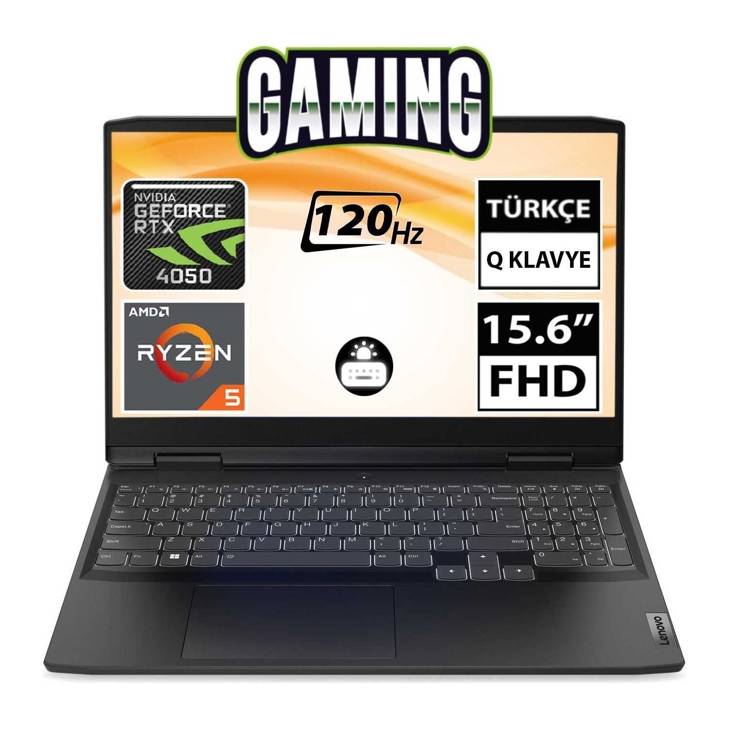 Lenovo Ideapad Gaming 3 15ARH7 Amd Ryzen 5 7535HS 16GB 512GB SSD RTX4050 Freedos 15.6'' Fhd 120Hz 82SB00PDTX