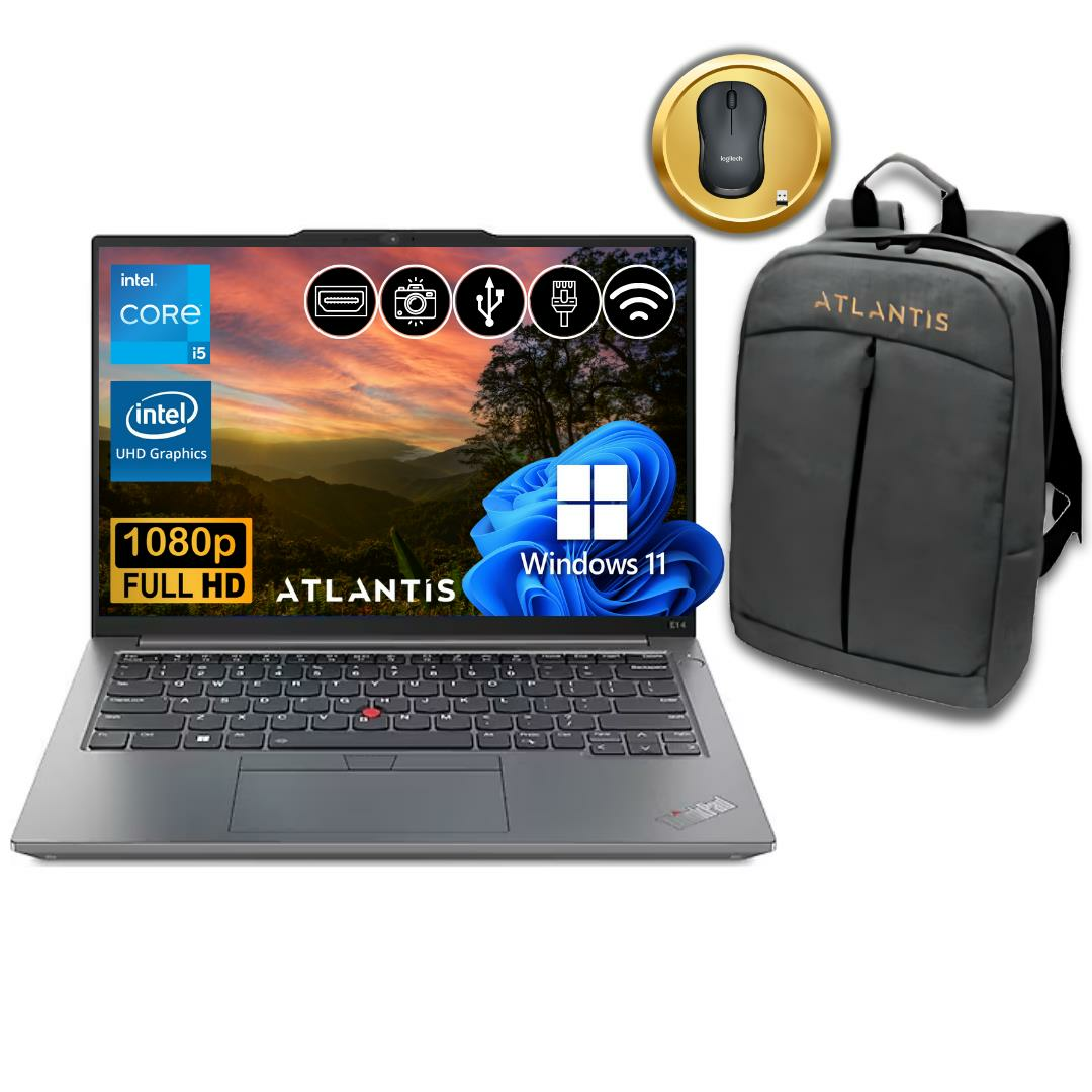 Lenovo ThinkPad E14 i5-1335U  24GB 256GB M.2 SSD 21JK0003TX ATL42  14'' W11Pro Notebook Çanta & Mouse