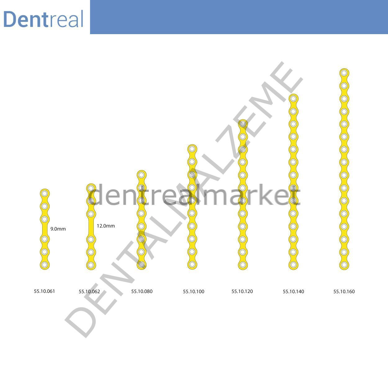 Titanyum Maxillofacial Mini Plate Kemik Plakası 1 mm