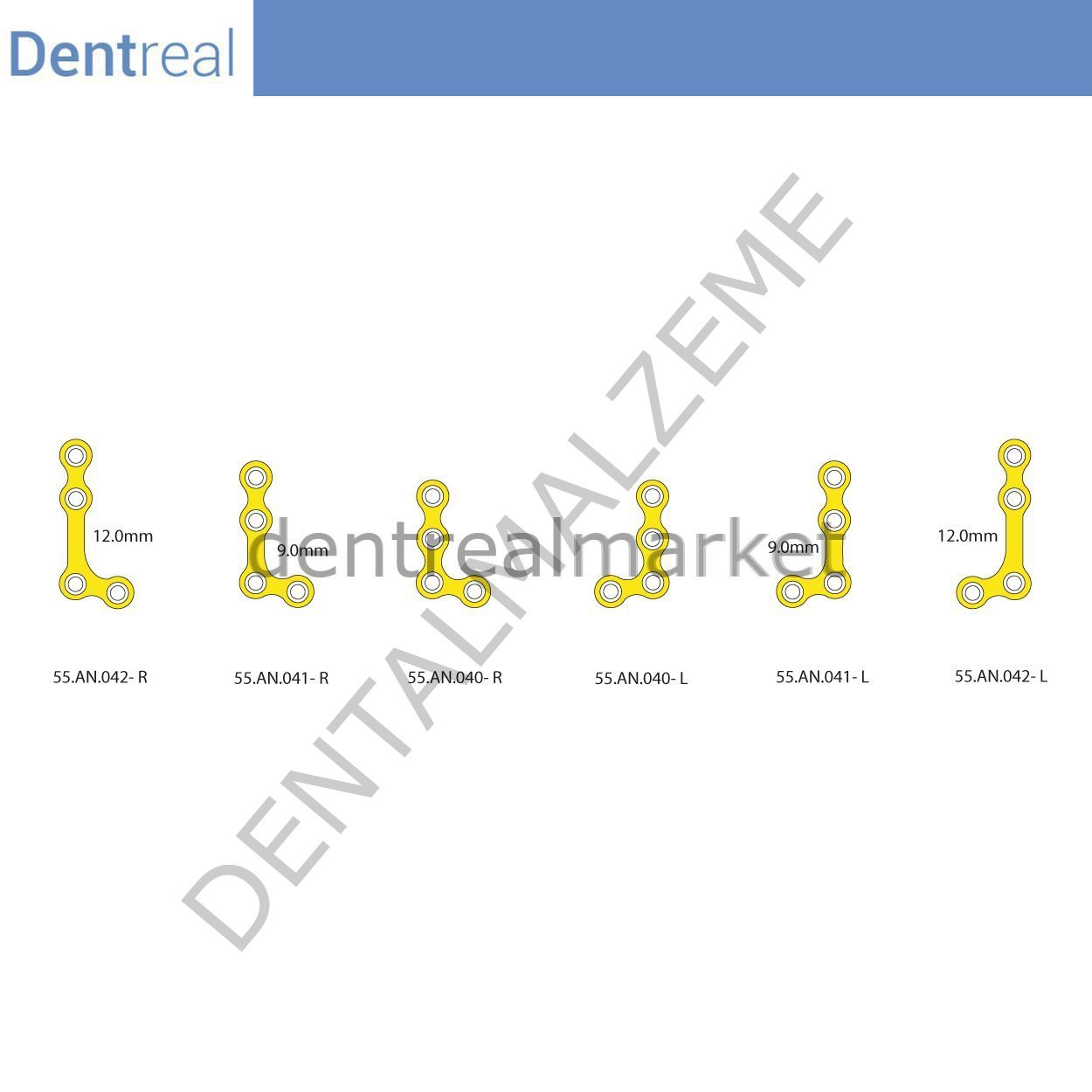 Titanyum Maxillofacial Mini Plate Kemik Plakası 1 mm