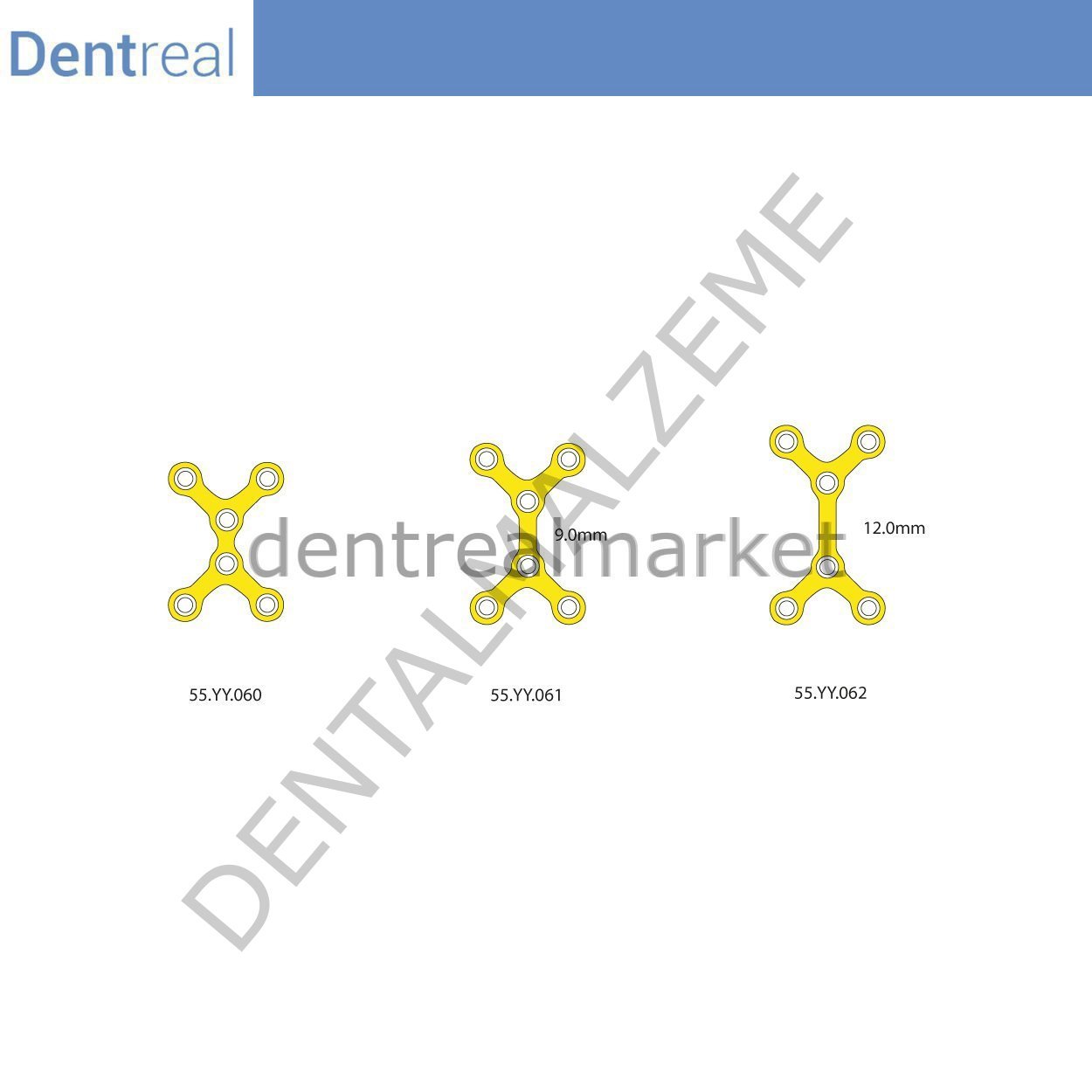 Titanyum Maxillofacial Mini Plate Kemik Plakası 1 mm