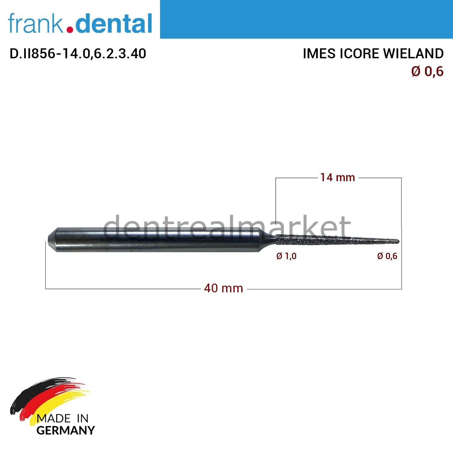 Imes Icore Wieland Elmas Cad Cam Drill 0,6 mm